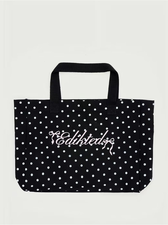 Edikted Handbags - Edikted Black and White Polka Dot Tote